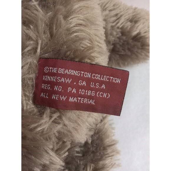 SLOTH plush brown 16" fuzzy stuffed animal Bearington Collection - Picture 4 of 6